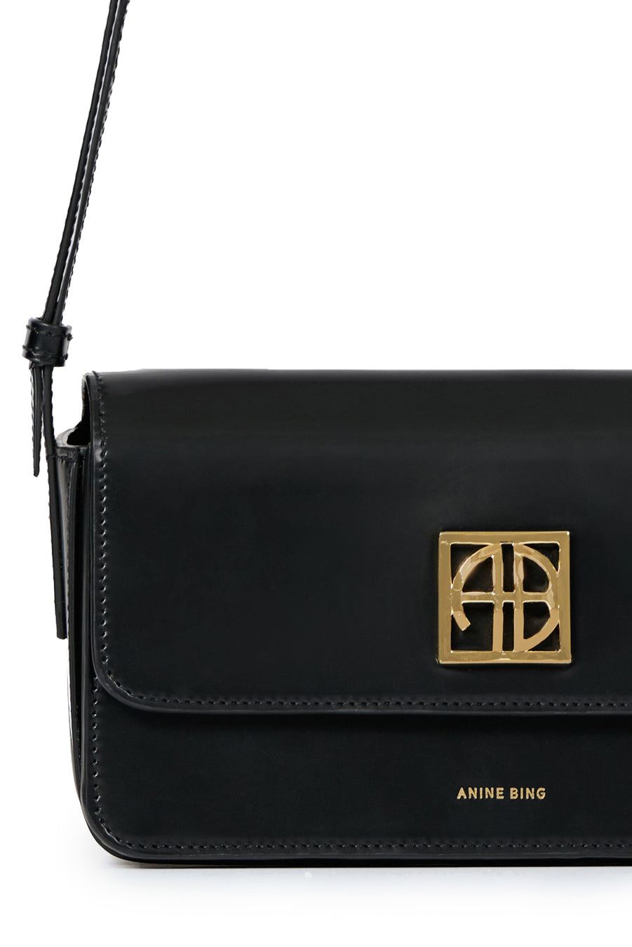 Anine Bing - Elly Crossbody Bag in High Shine Black