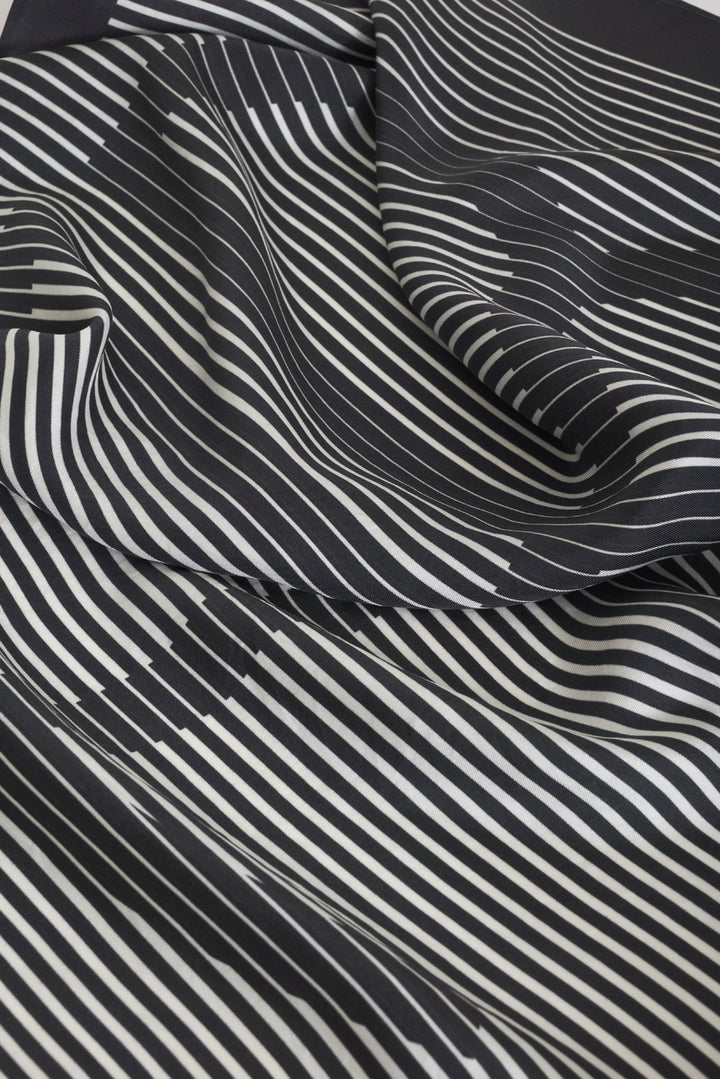 Anine Bing - Evelyn Scarf in Black Stripe Monogram