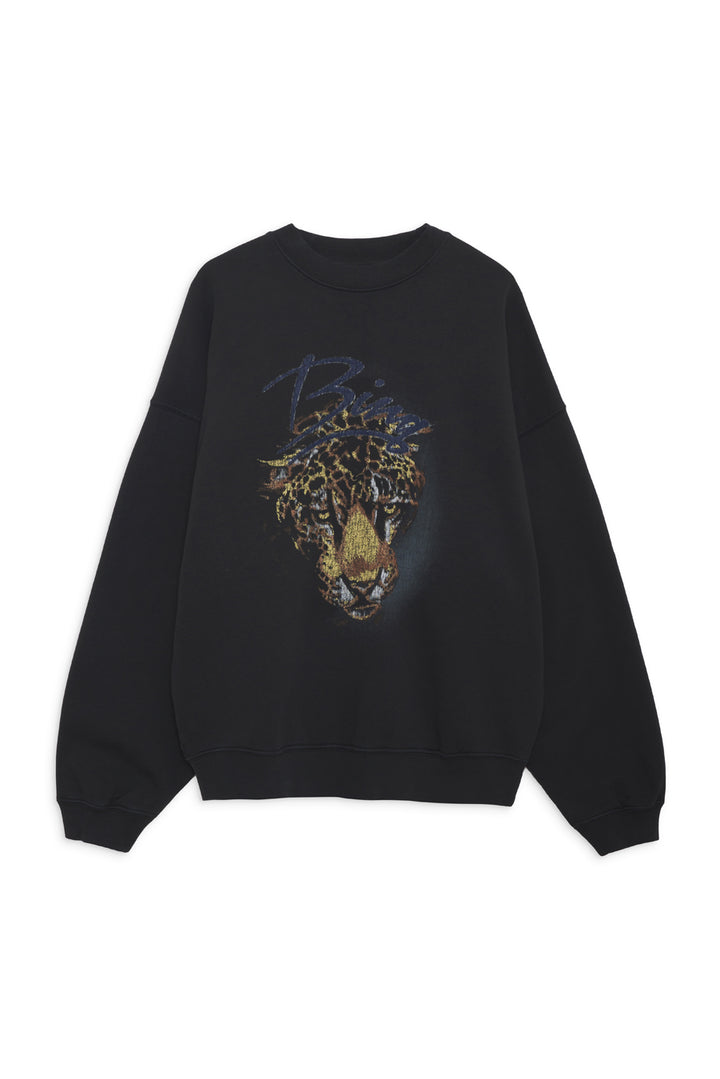 Anine Bing - Harvey Crew Leopard in Vintage Black