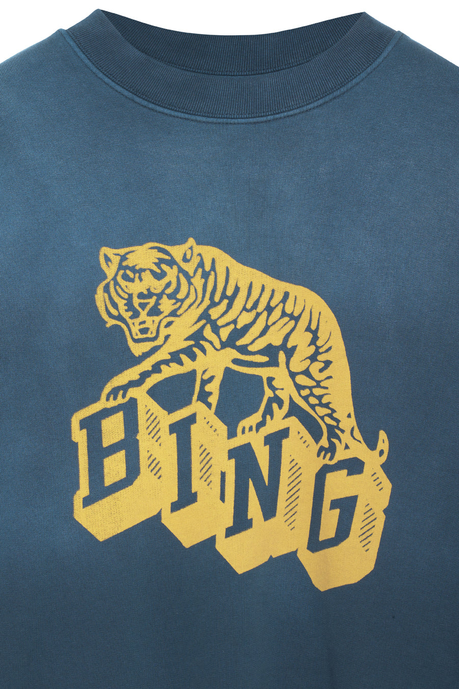 Anine Bing Harvey Crew Retro Tiger in Washed Faded Navy