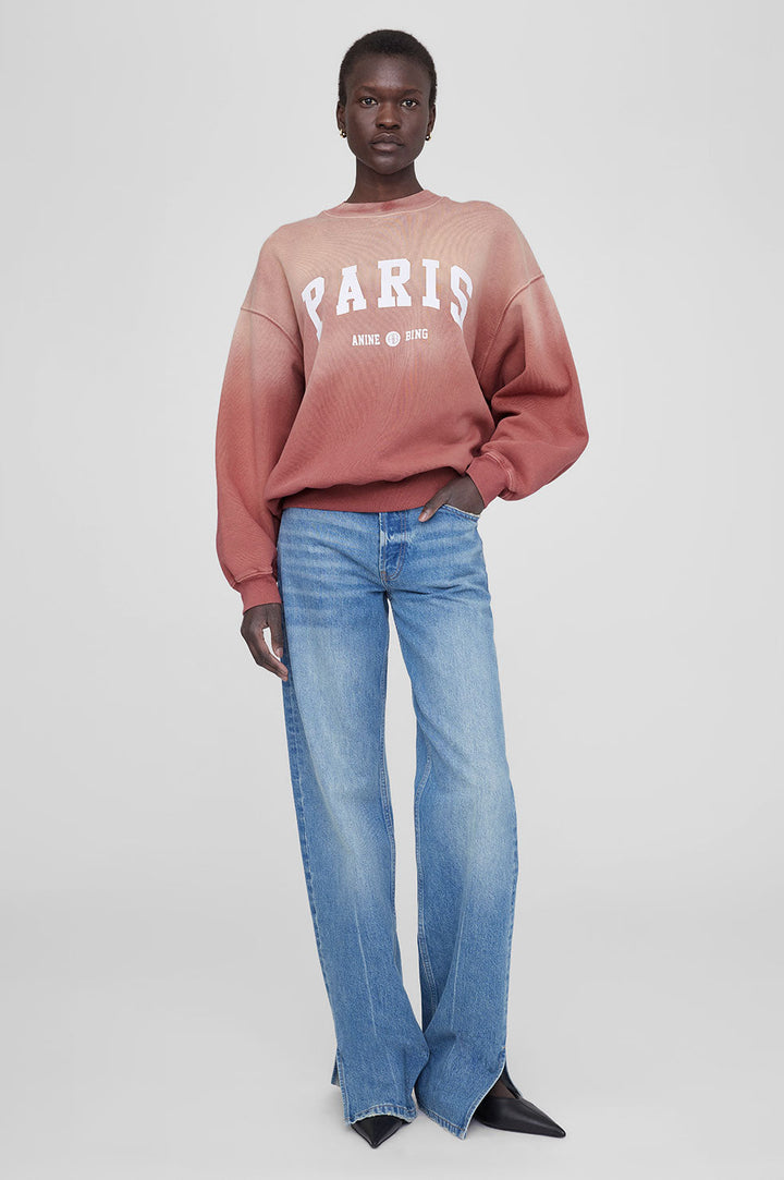 Anine Bing - Jaci Sweatshirt University Paris in Washed Faded Terracotta