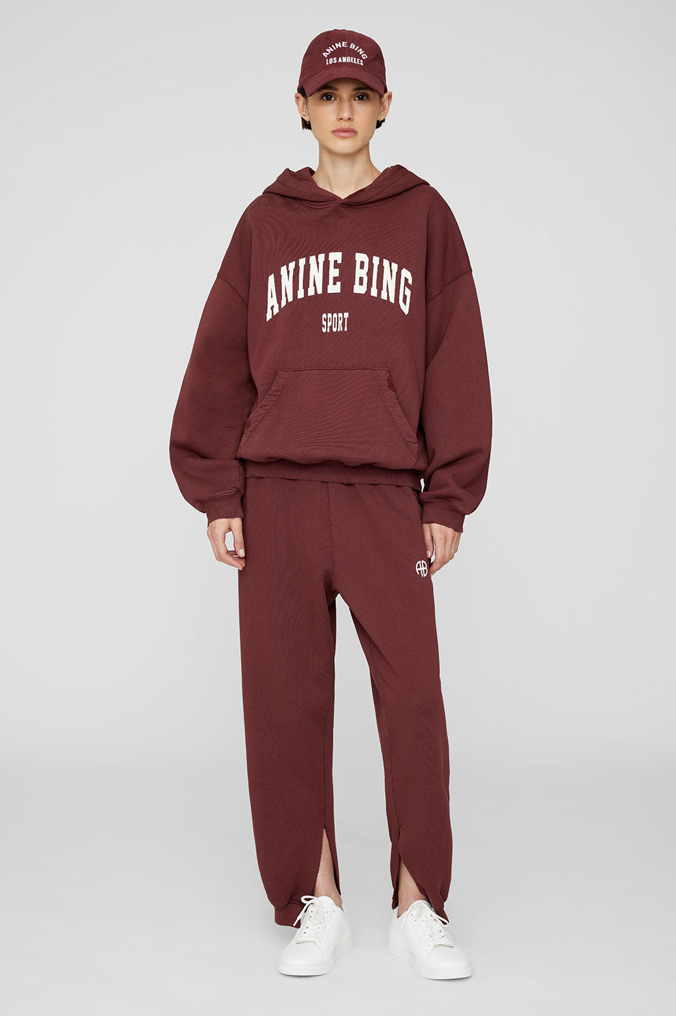 Anine Bing - Jeremy Baseball Cap LA in Dark Cherry