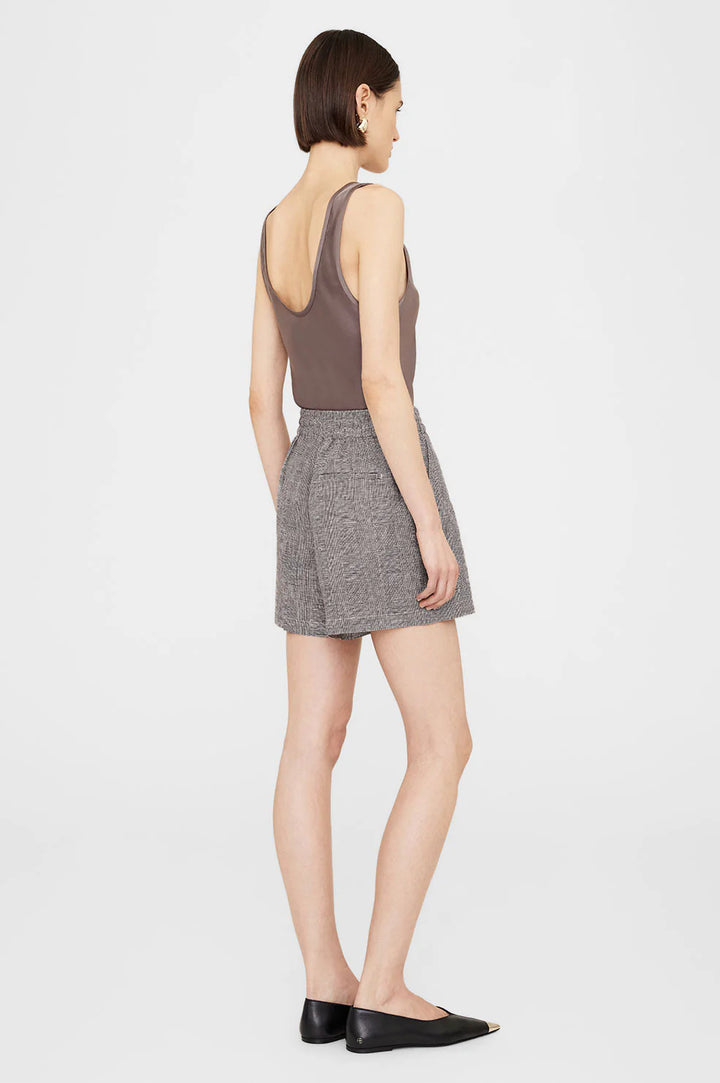 Anine Bing - Kam Short in Brown Plaid