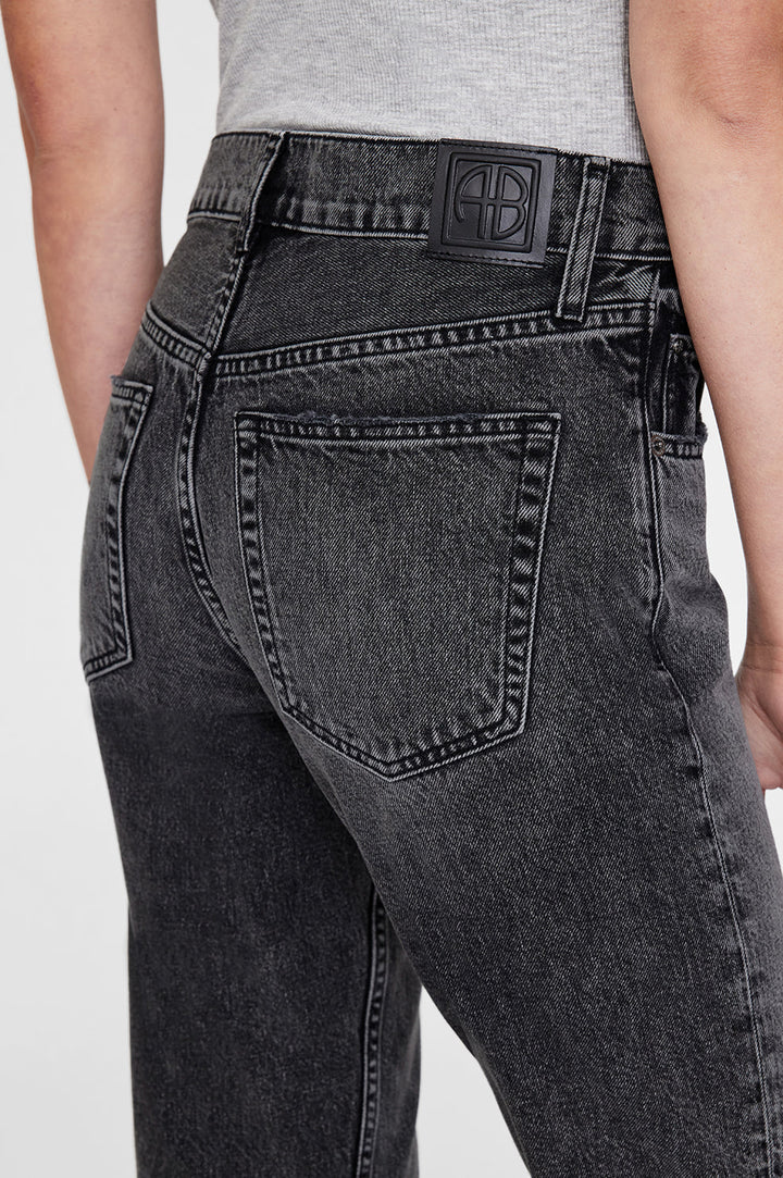 Anine Bing - Kate High Rise Slim Straight Jeans in Steel Grey