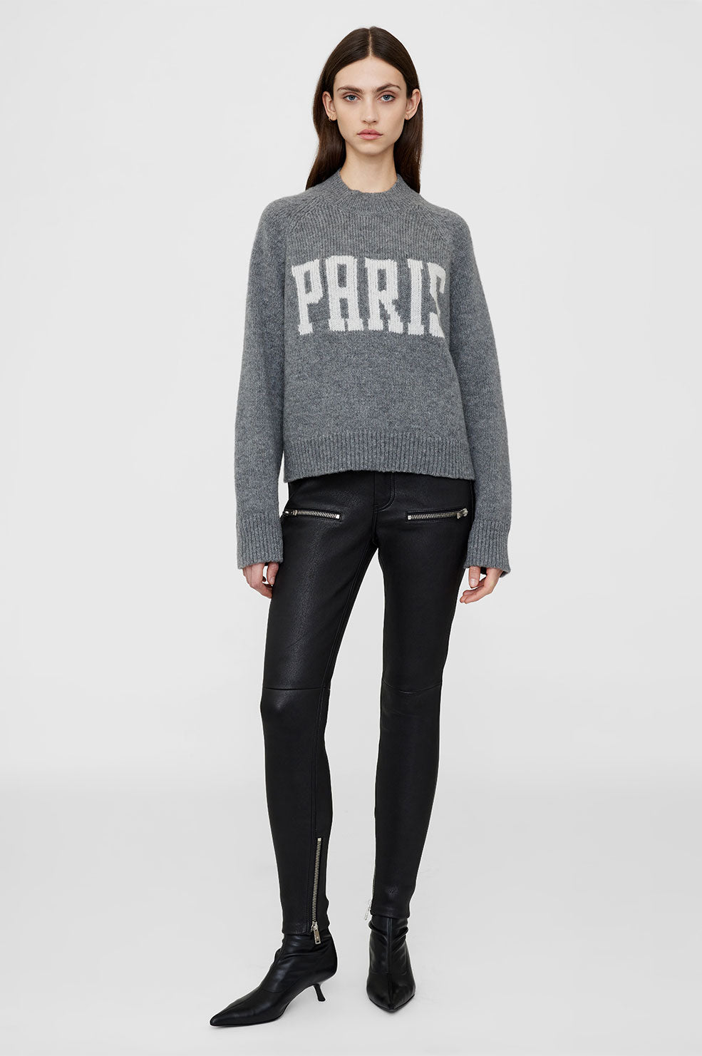 Anine Bing - Kendrick Sweater in University Paris Charcoal
