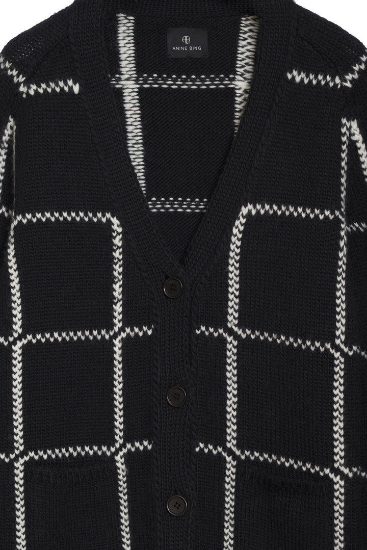 Anine Bing - Kurt Cardigan in Black & White Plaid