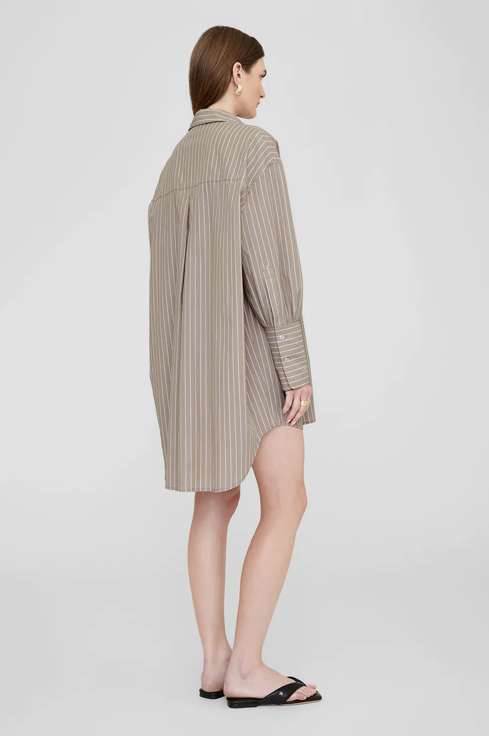 Anine Bing - Lake Dress in Taupe & White Stripe