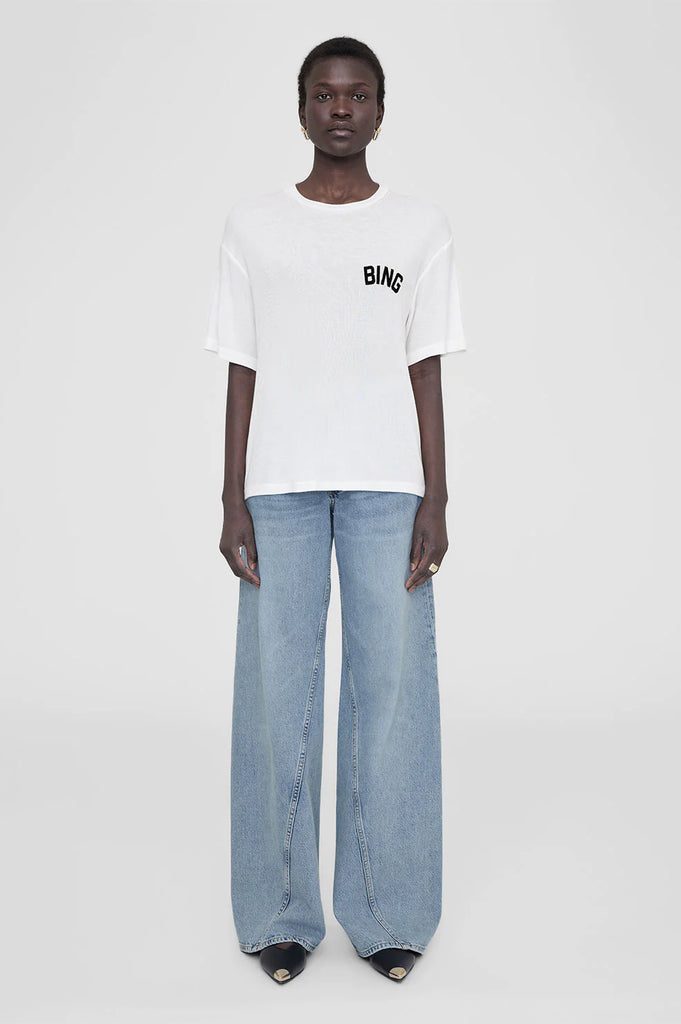 ANINE BING Wes Tee Painted Muse in Washed Faded Black | REVOLVE