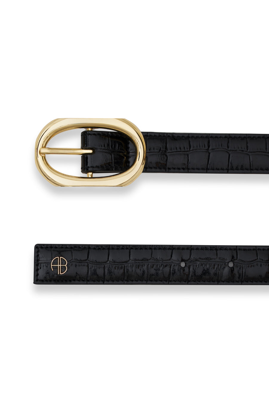 Anine Bing - Mara Belt in Black Embossed