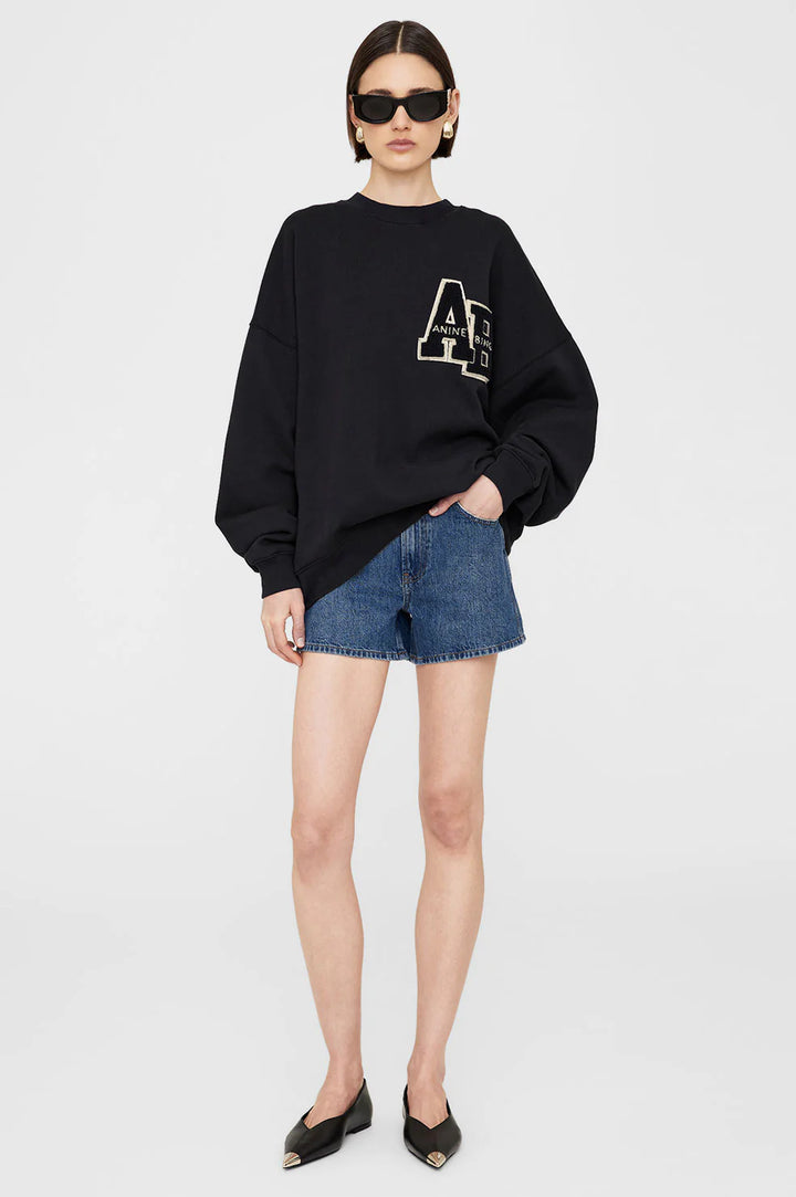 Anine Bing - Miles Sweatshirt Letterman in Black