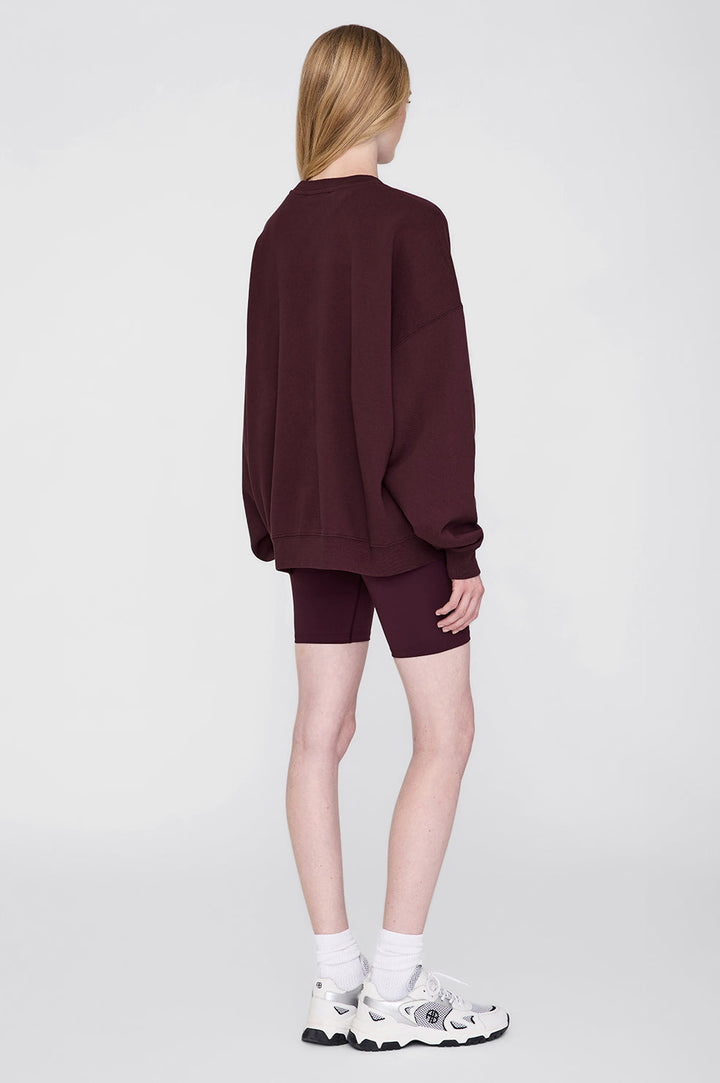 Anine Bing - Miles Oversized Letterman Sweatshirt in Dark Burgandy