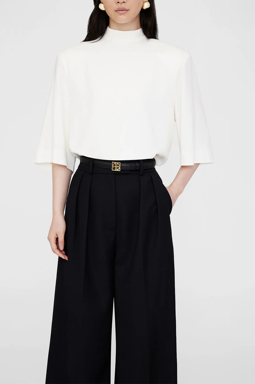 Anine Bing - Monogram Belt in Black