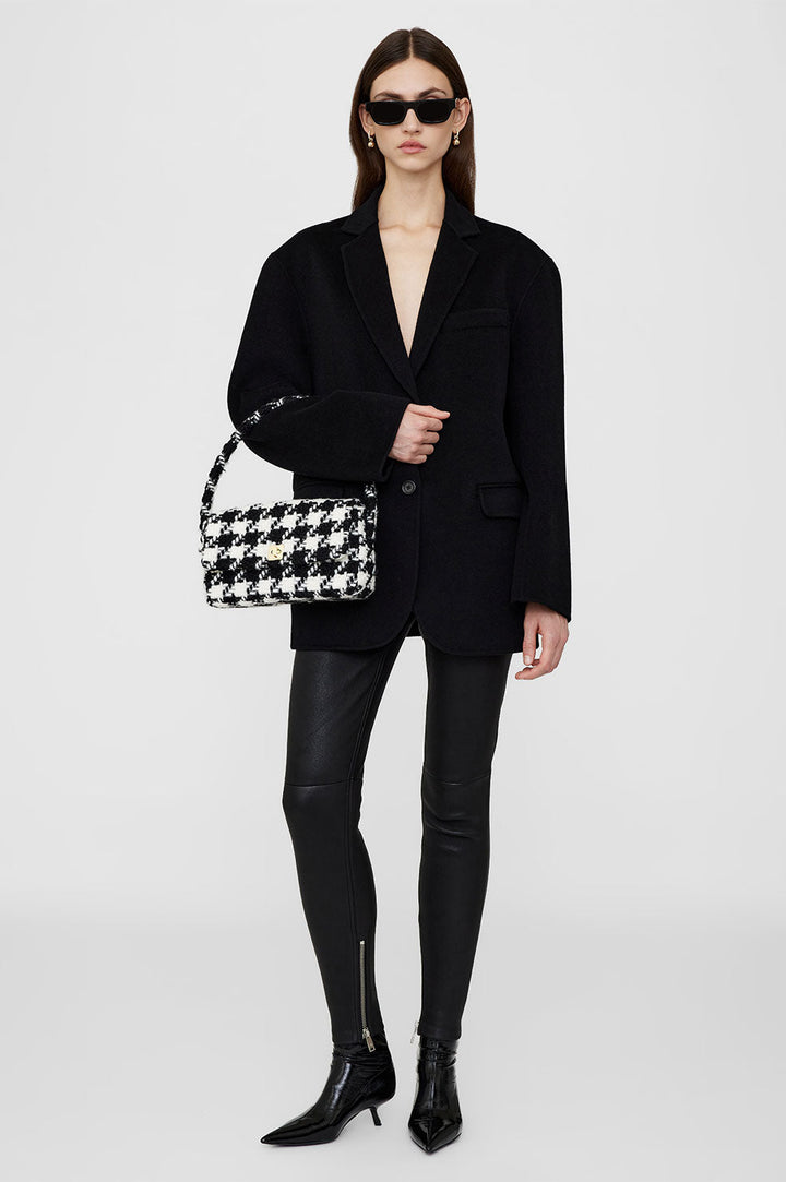 Anine Bing - Nico Bag in Black & White Houndstooth