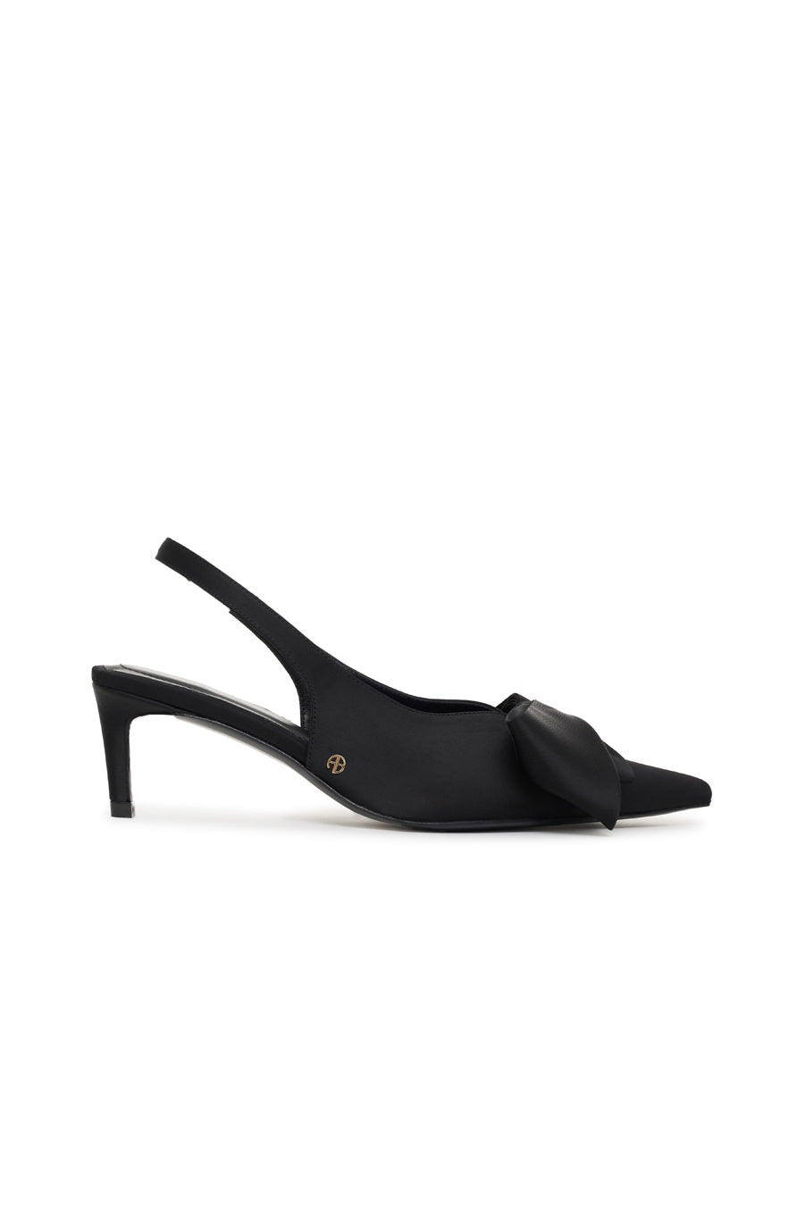Anine Bing - Nina Heels with Bows in Black Satin