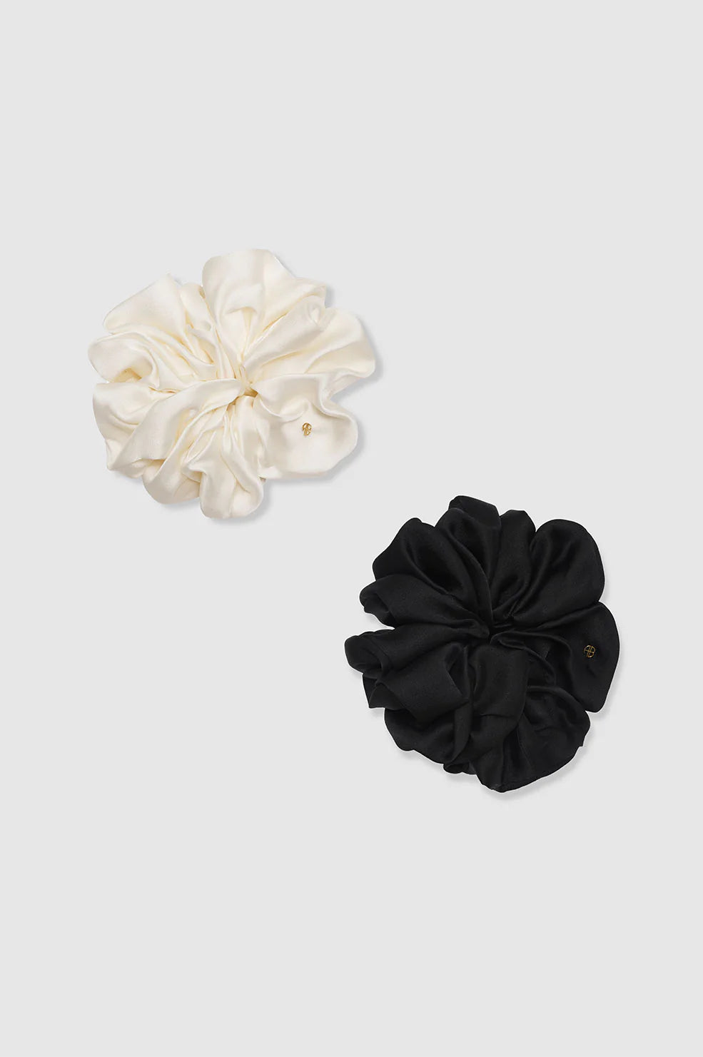 Anine Bing - Pearl Scrunchie in Ivory & Black (2pack) Accessories