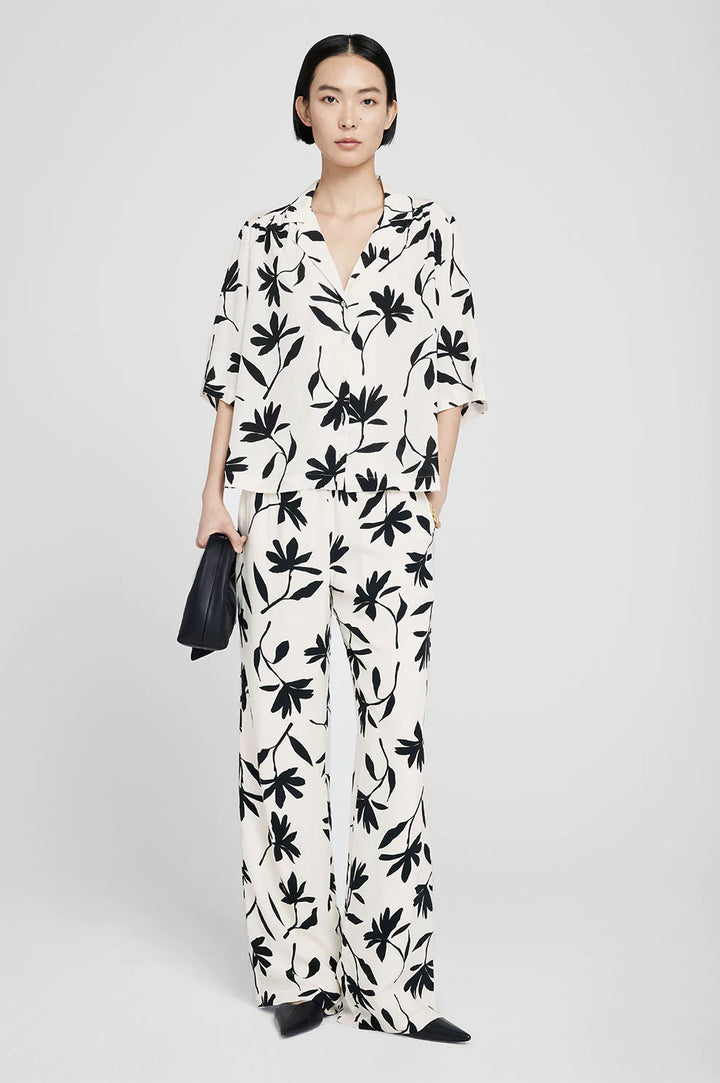 Anine Bing - Row Shirt in Ivory Daisy Print