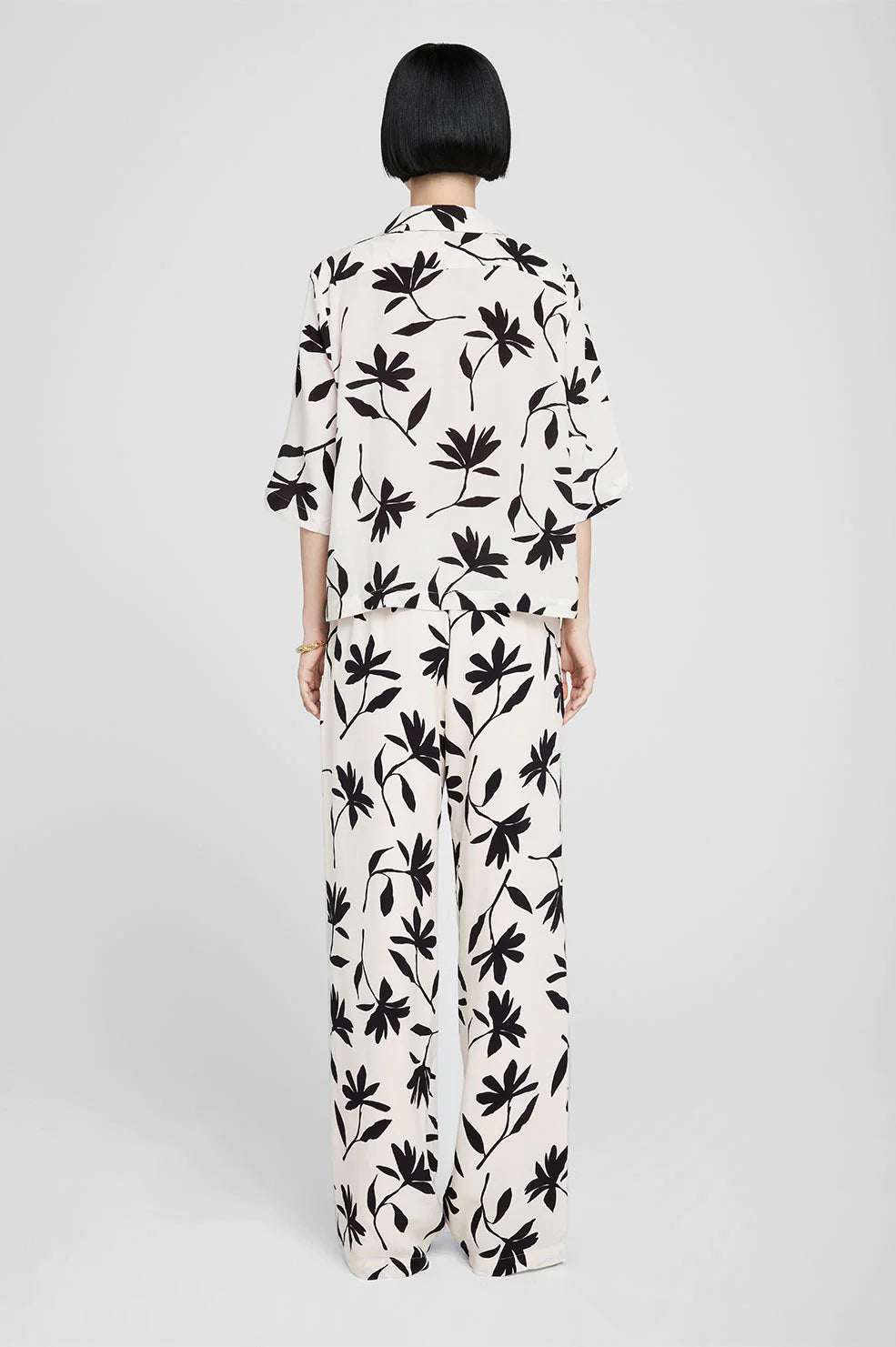 Anine Bing - Row Shirt in Ivory Daisy Print