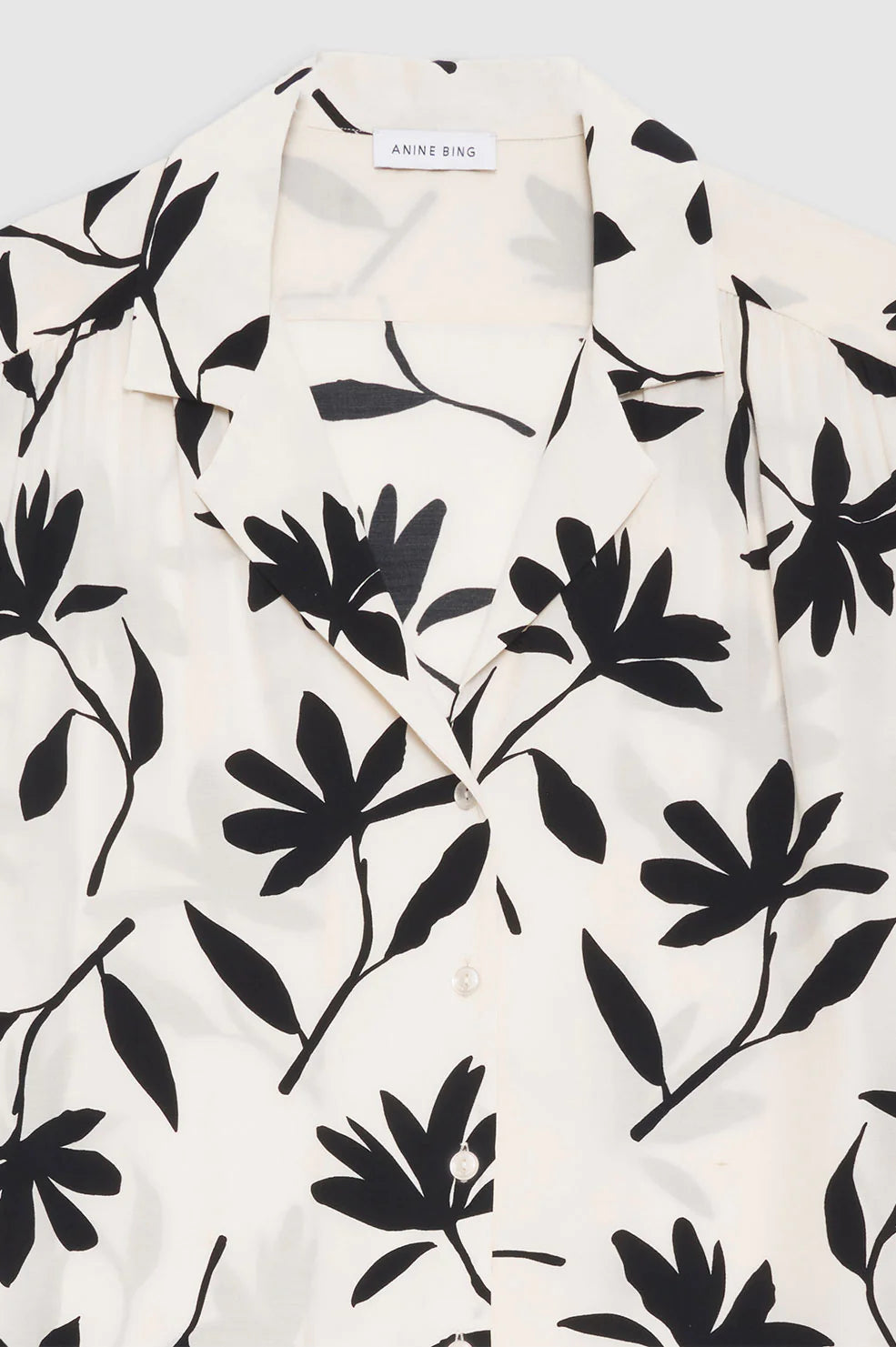 Anine Bing - Row Shirt in Ivory Daisy Print