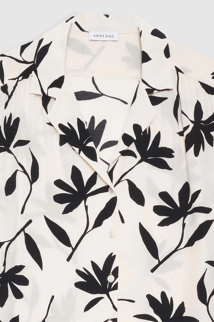Anine Bing - Row Shirt in Ivory Daisy Print