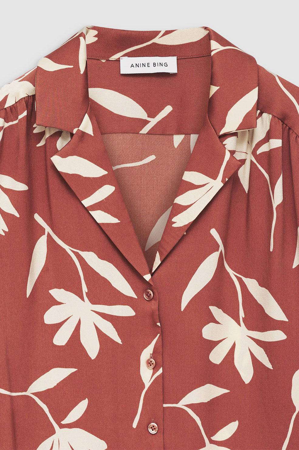 Anine Bing Row Shirt in Terracotta Daisy Print