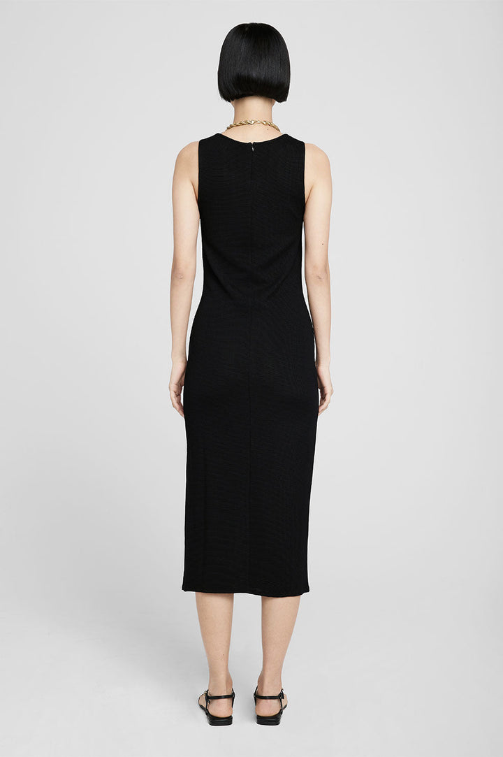 Anine Bing - Savannah Dress in Black Waffle