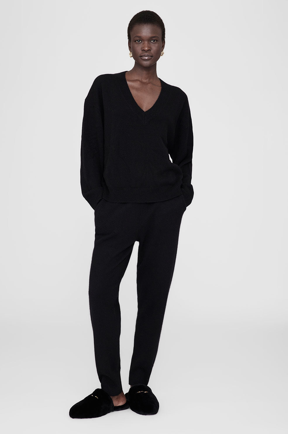 Anine Bing - Shearling Mules in Black – Blond Genius