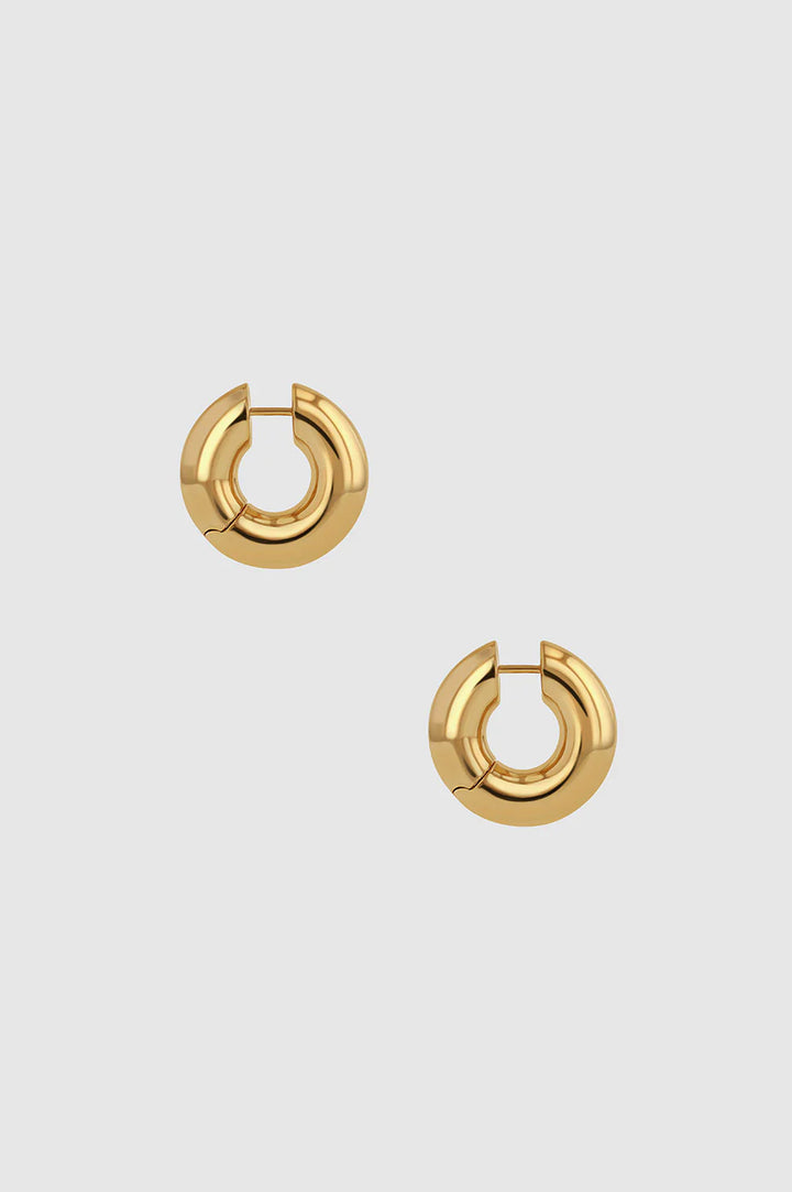 Anine Bing - Small Bold Link Hoops in Gold