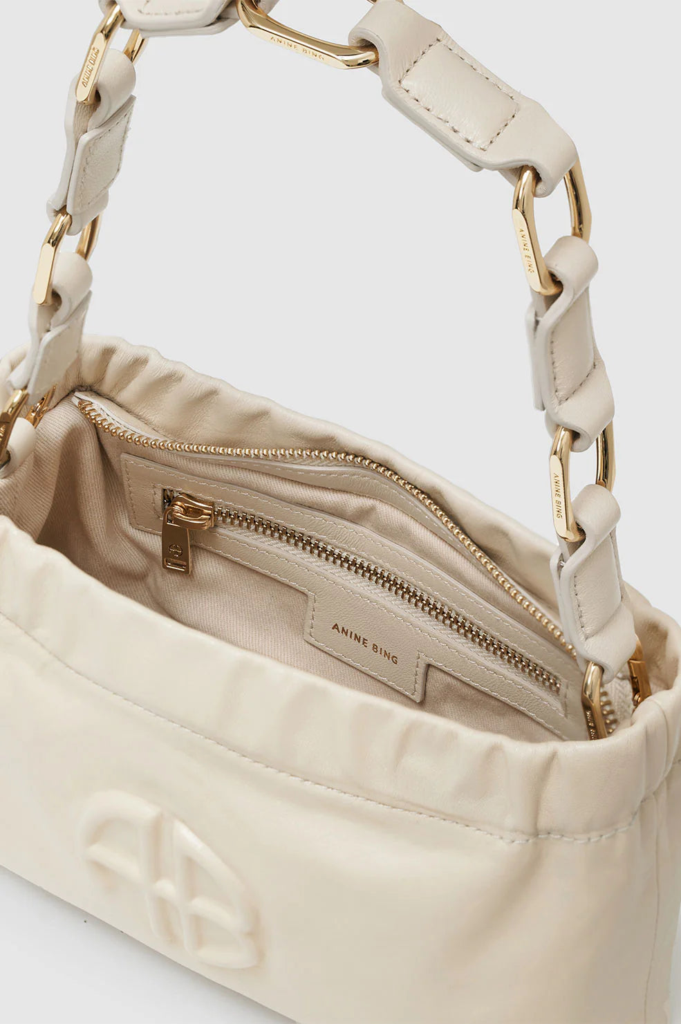 Anine Bing - Small Kate Shoulder Bag in Ivory