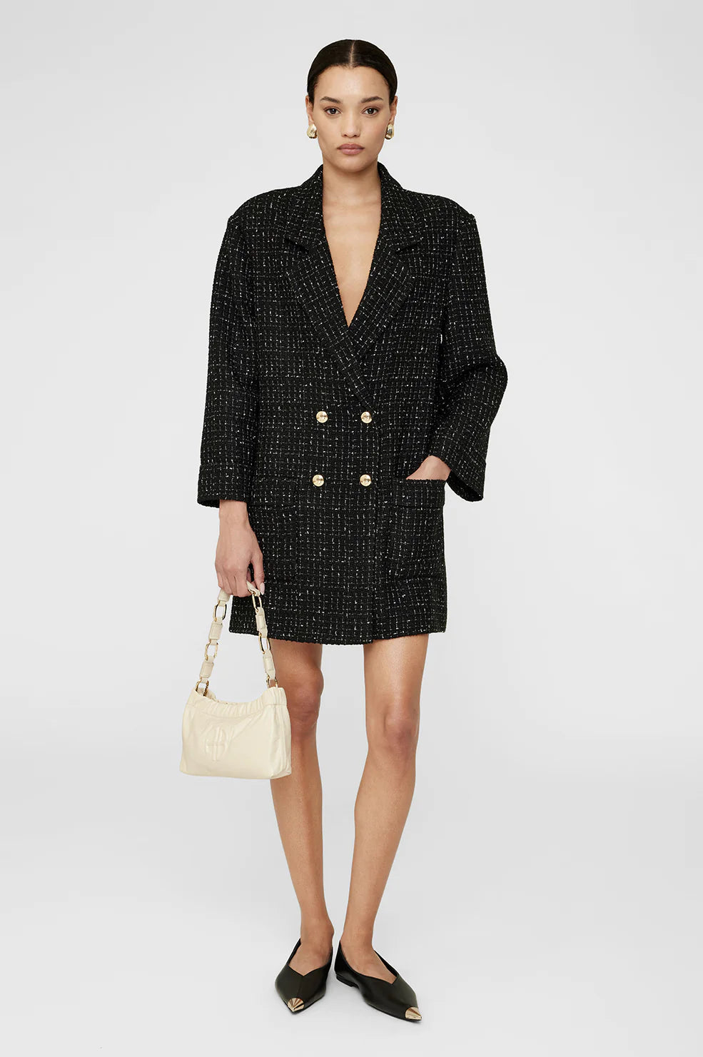 Anine Bing - Small Kate Shoulder Bag in Ivory – Blond Genius Anine Bing - Small Kate Shoulder Bag in Ivory – Blond Genius