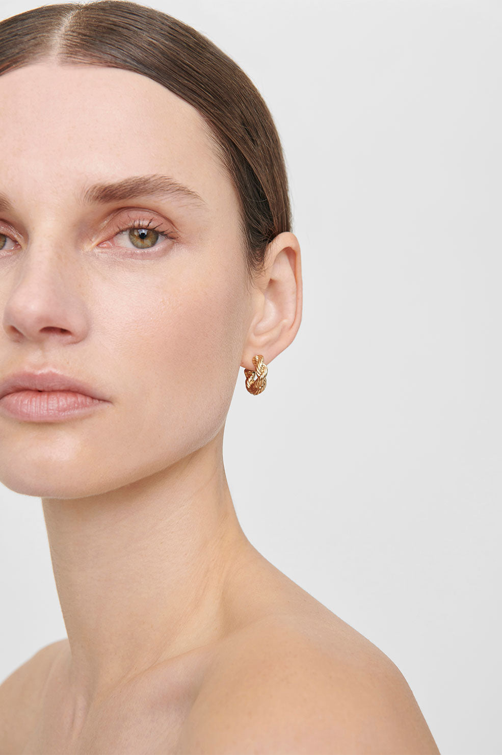 Anine Bing - Twist Rope Hoop Earring in Gold