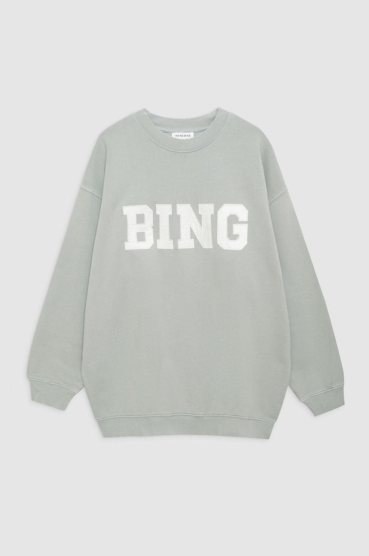 Anine Bing - Tyler Sweatshirt Satin Bing in Sage Green