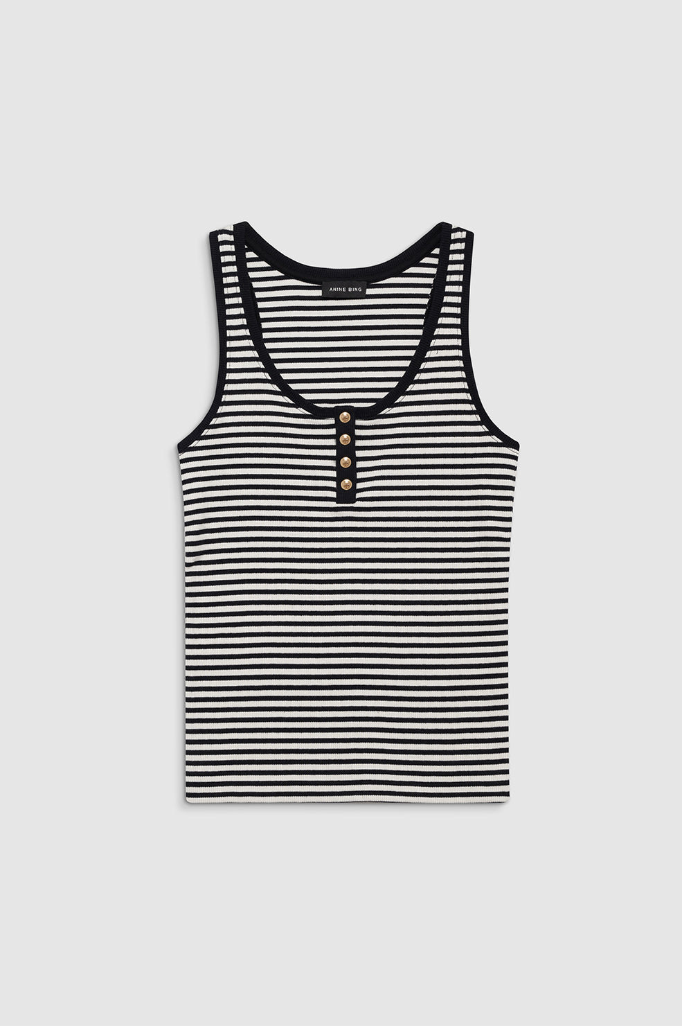 Anine Bing - Alessia Tank in Cream and Black Stripe