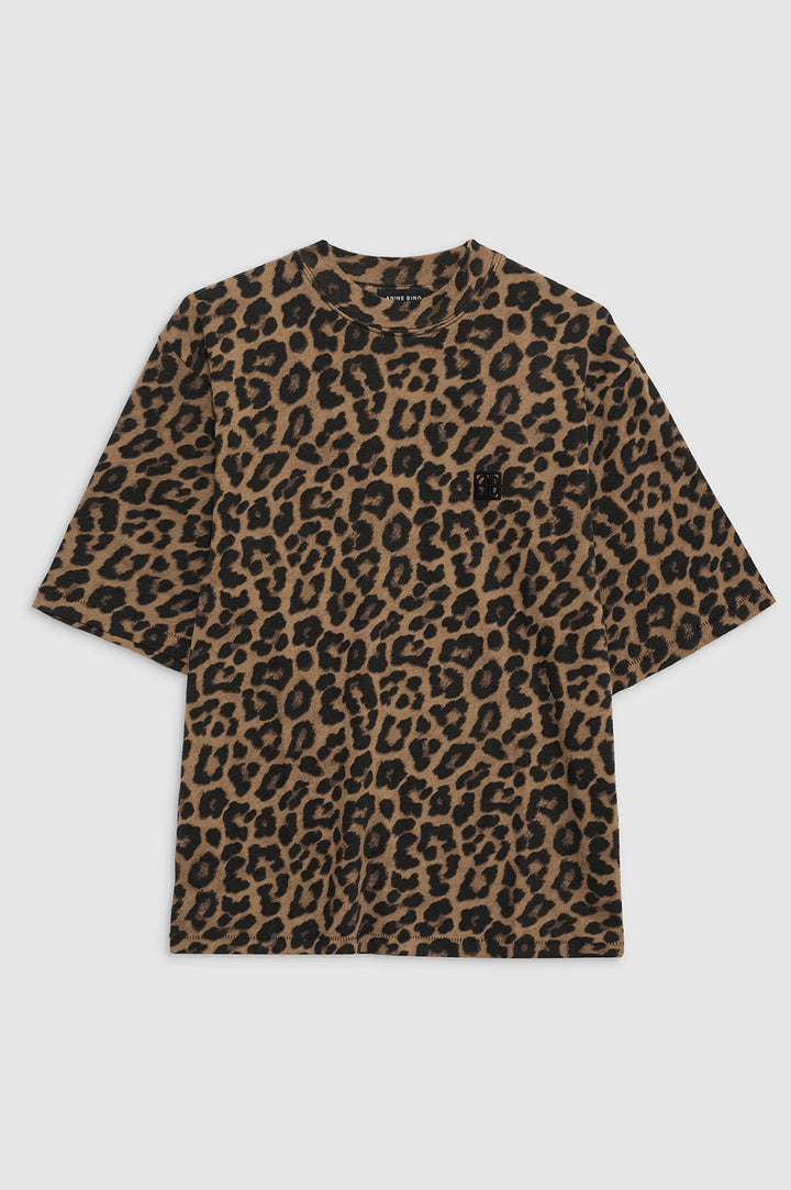 Anine Bing - AVI Black/Brown Leopard Tee