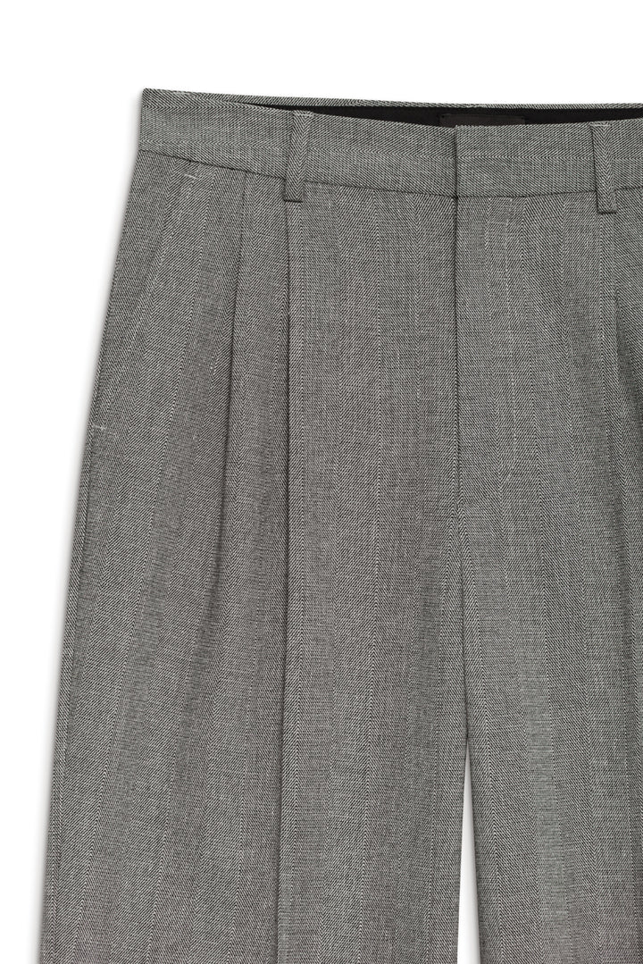 Anine Bing - Belen Pant in Ivory and Black Herringbone