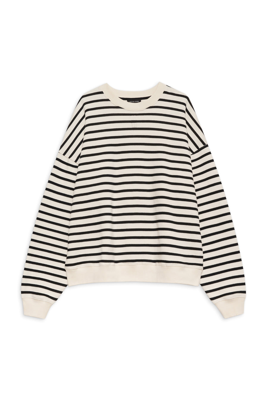 Anine Bing - Dean Sweatshirt in Black Stripe French Terry