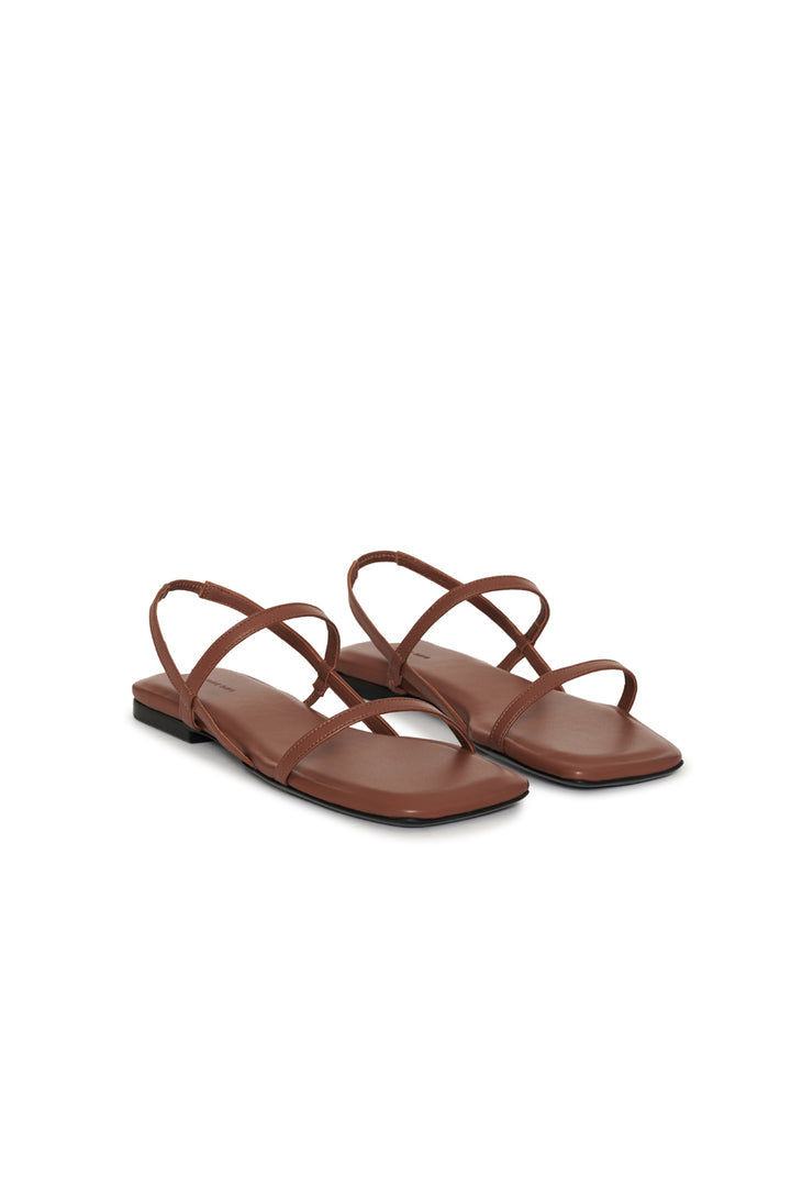 Anine Bing - Hilda Flat Sandals in Cognac