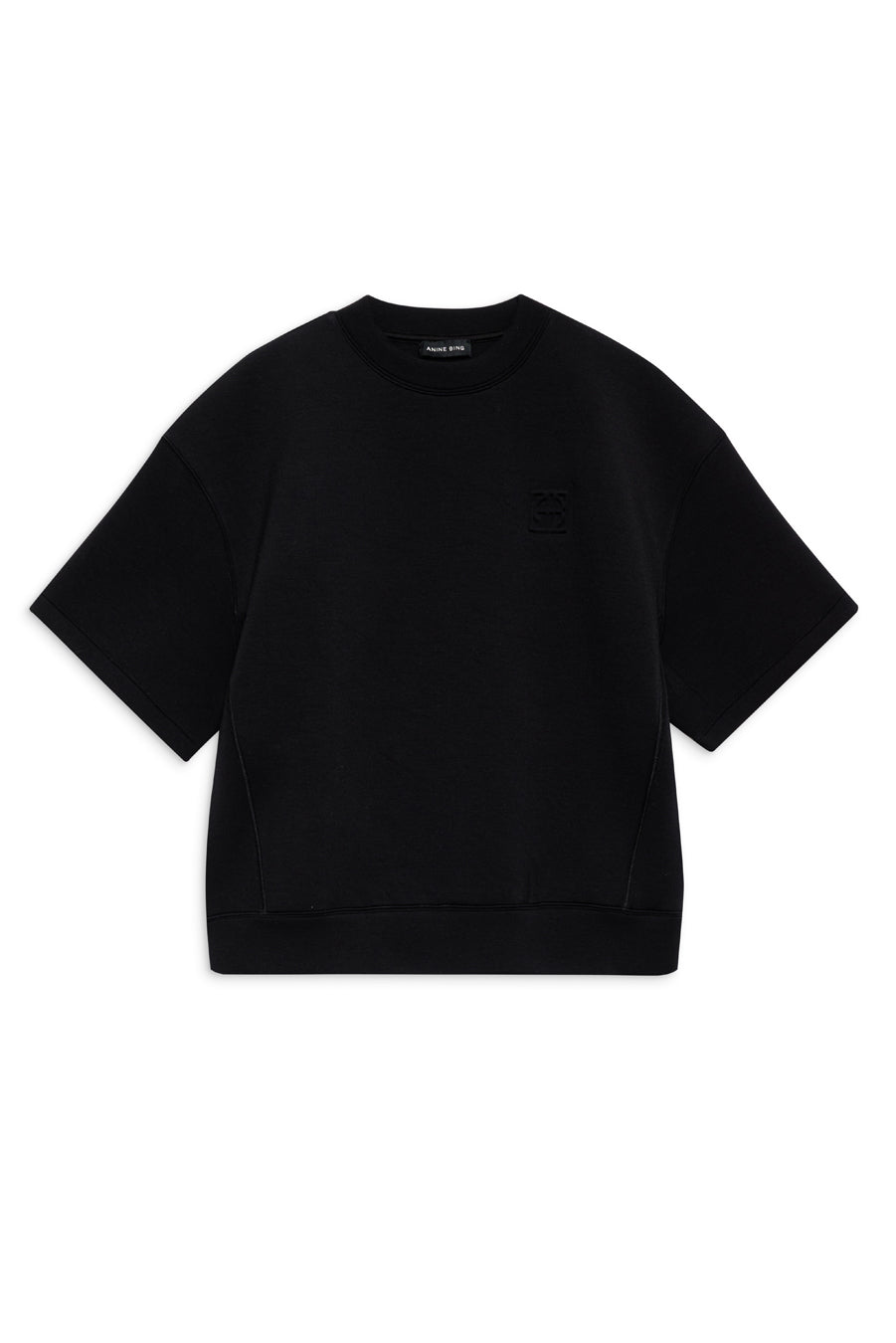 Anine Bing - Jadon Sweatshirt Framed Monogram in Black Sweatshirts