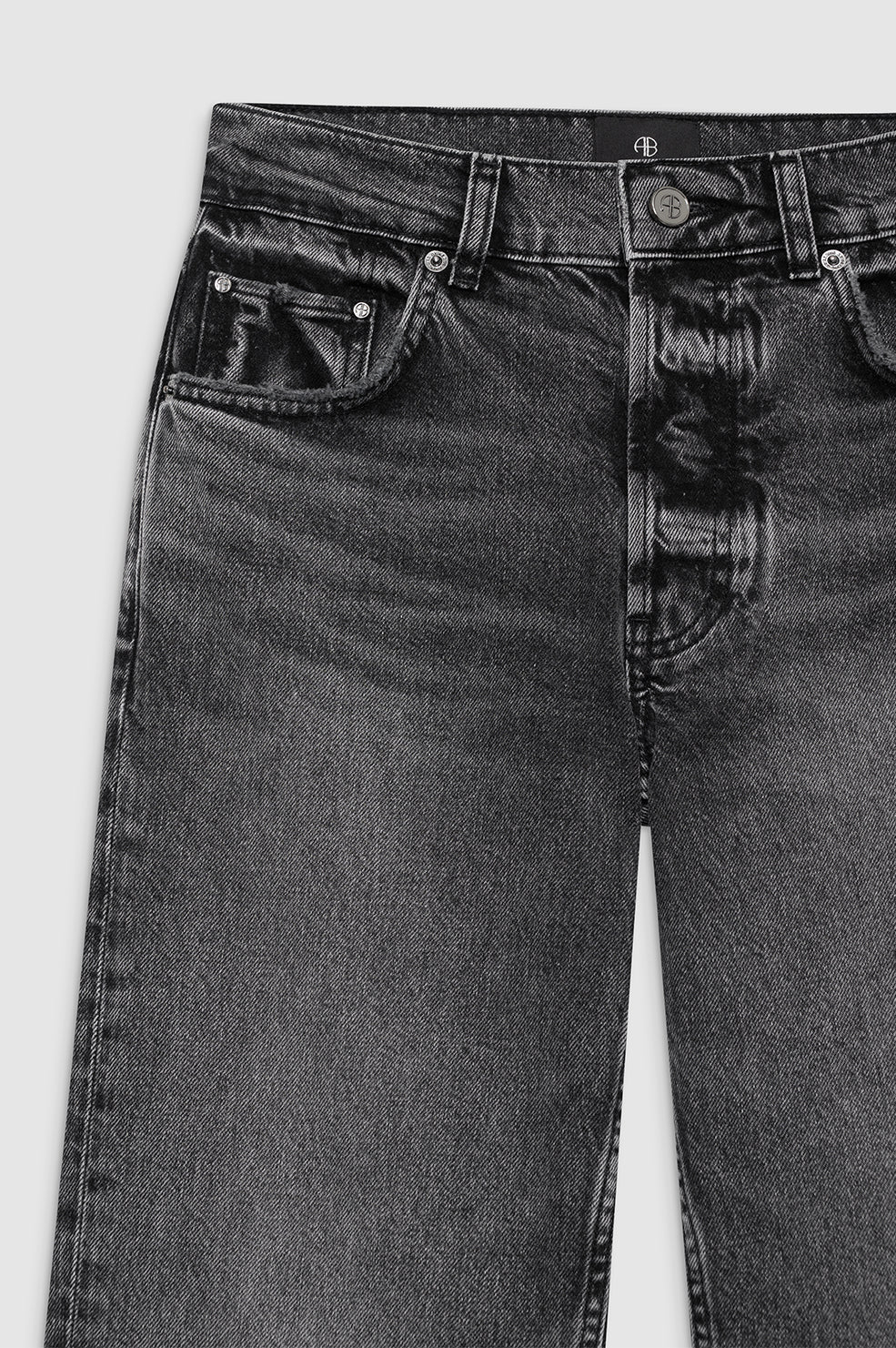 Anine Bing - Kate High Rise Slim Straight Jeans in Steel Grey