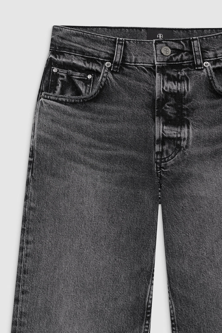 Anine Bing - Kate High Rise Slim Straight Jeans in Steel Grey