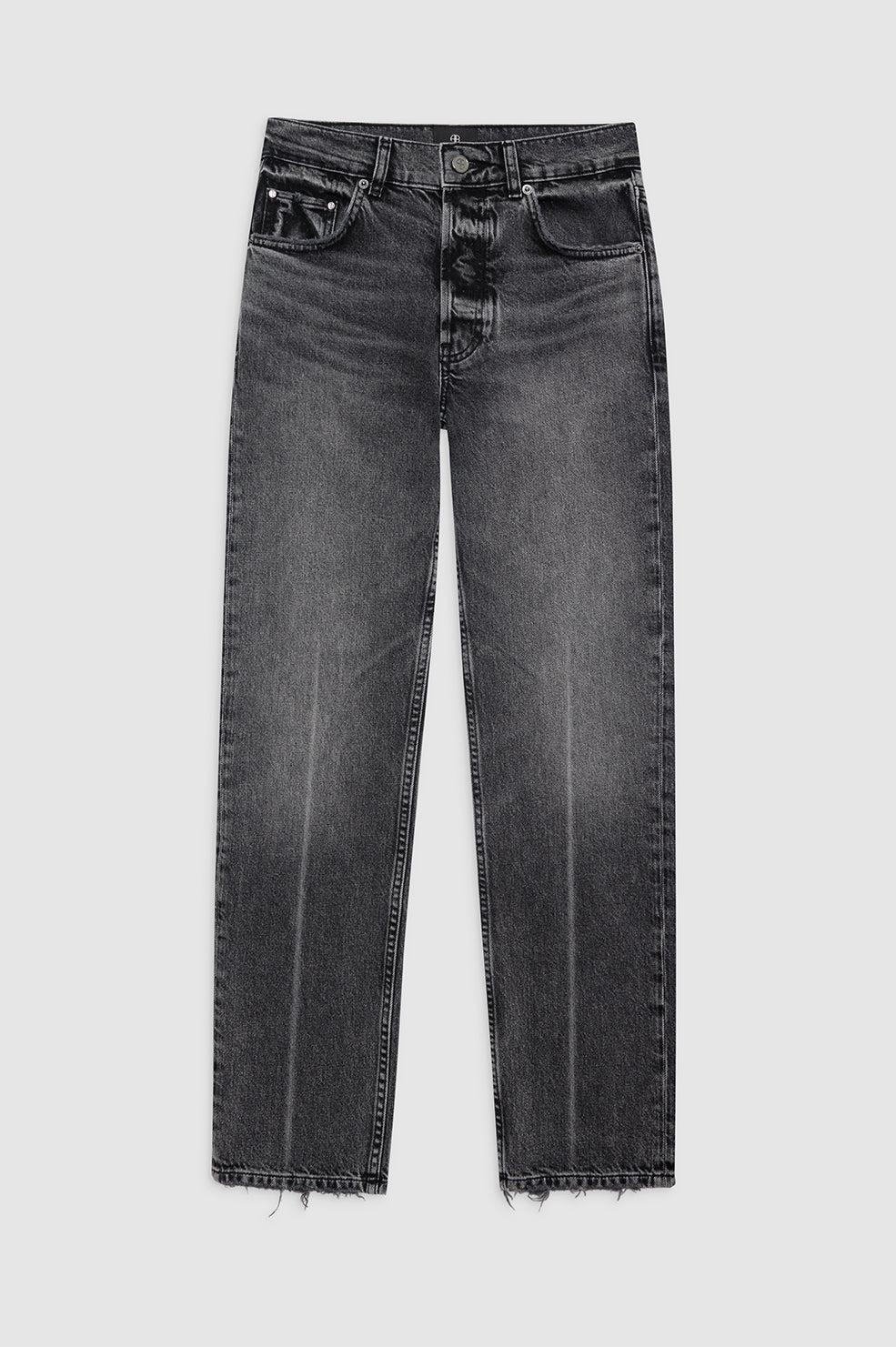 Anine Bing - Kate High Rise Slim Straight Jeans in Steel Grey