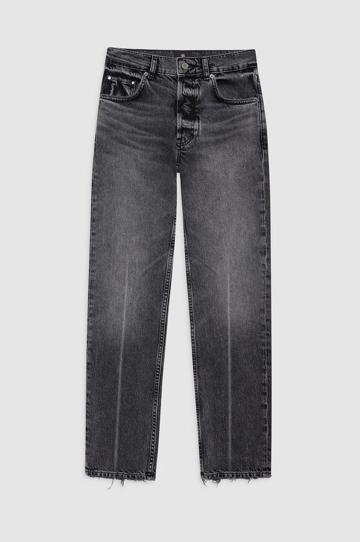 Anine Bing - Kate High Rise Slim Straight Jeans in Steel Grey