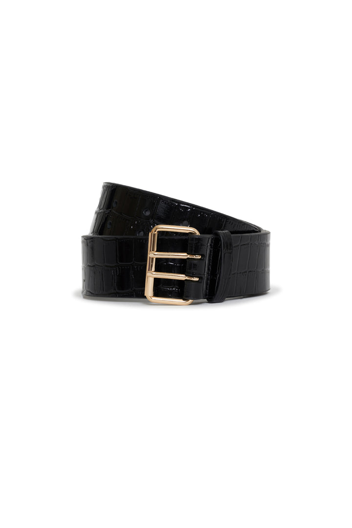 Anine Bing - Mila Belt in Embossed Black