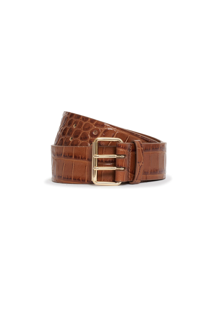 Anine Bing - Mila Belt in Embossed Brown