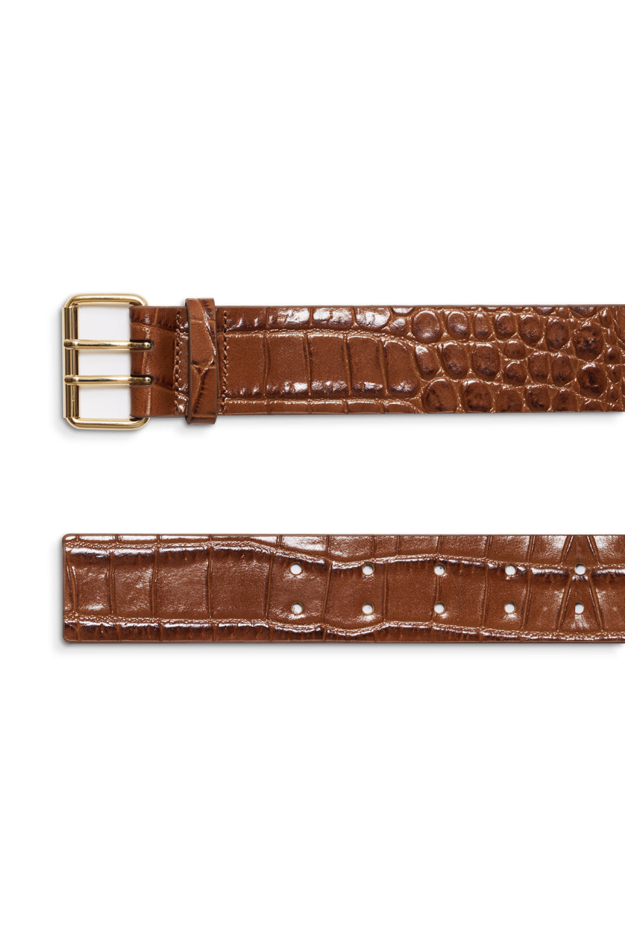 Anine Bing - Mila Belt in Embossed Brown