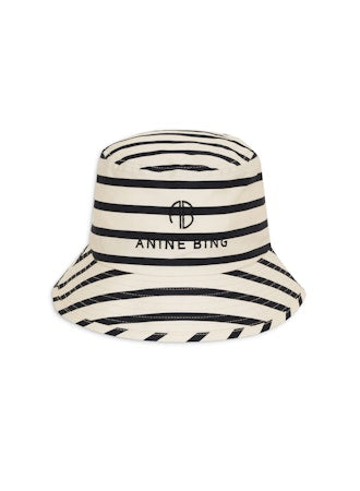 Anine Bing - Nicks Bucket Hat in Black Stripe French Terry