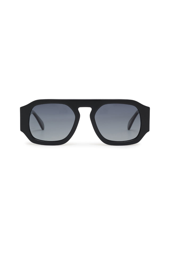 Anine Bing - Preston Sunglasses in Black with Green