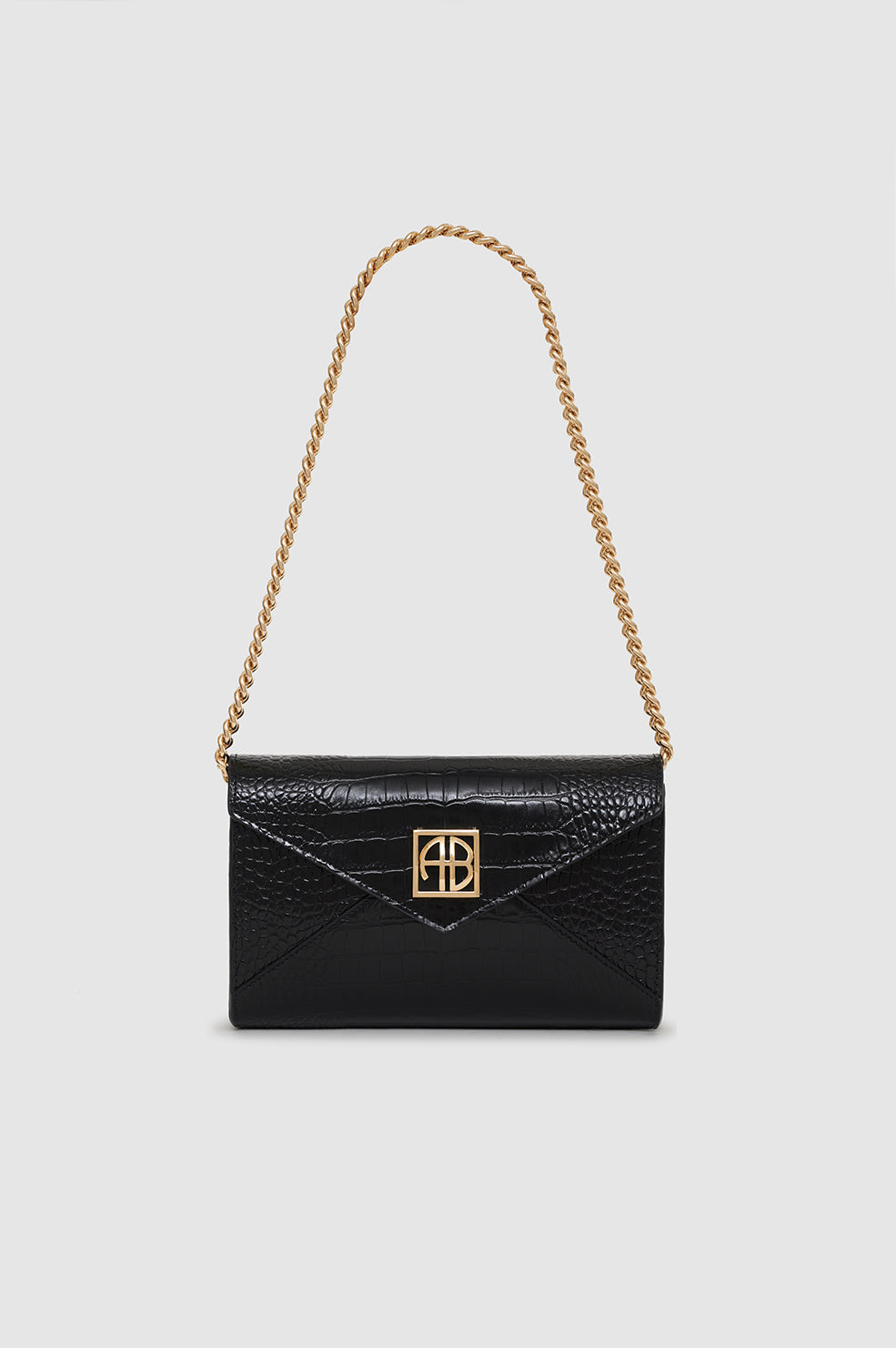Anine Bing - Small Elly Clutch in Black Embossed