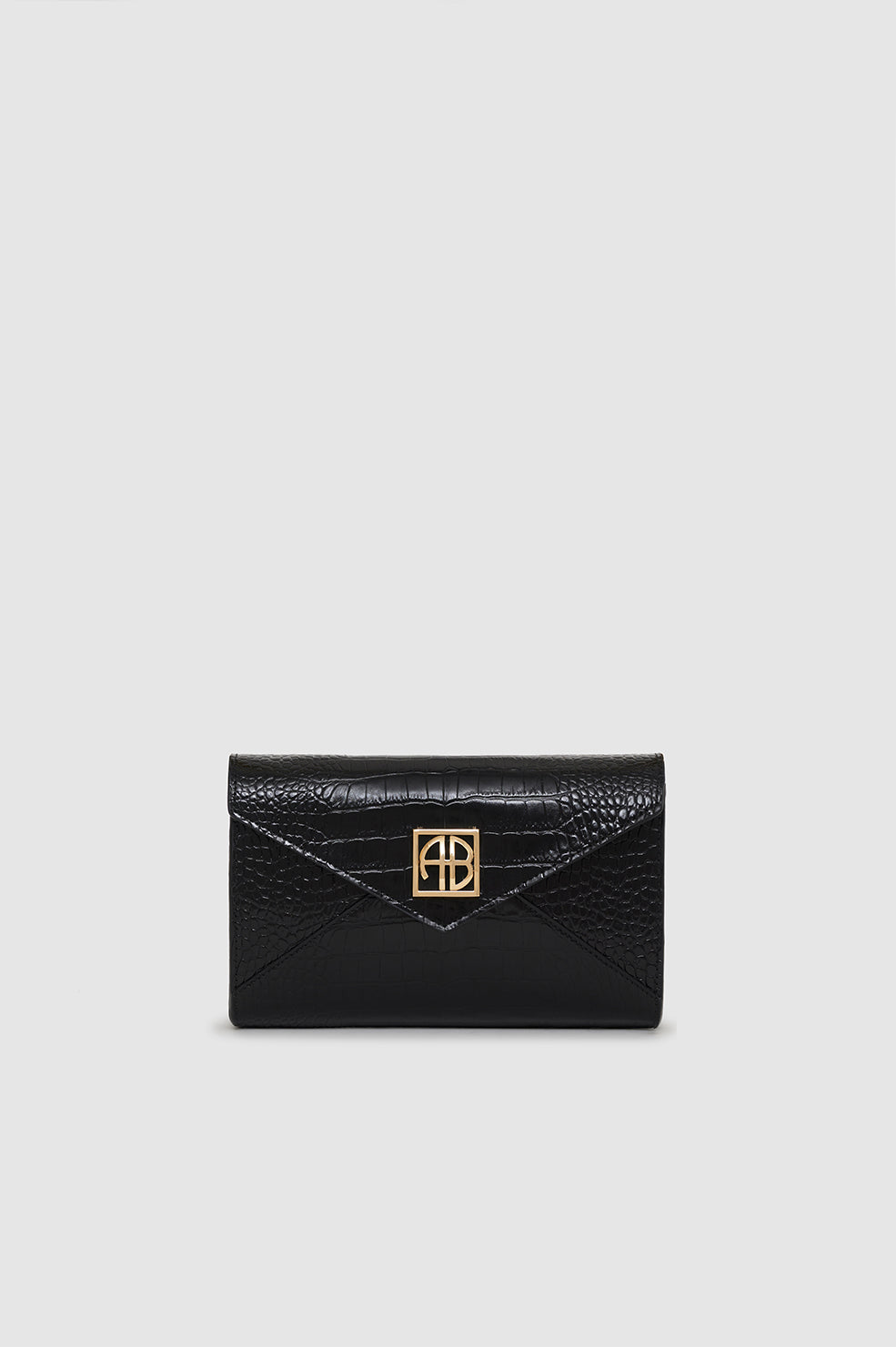 Anine Bing - Small Elly Clutch in Black Embossed
