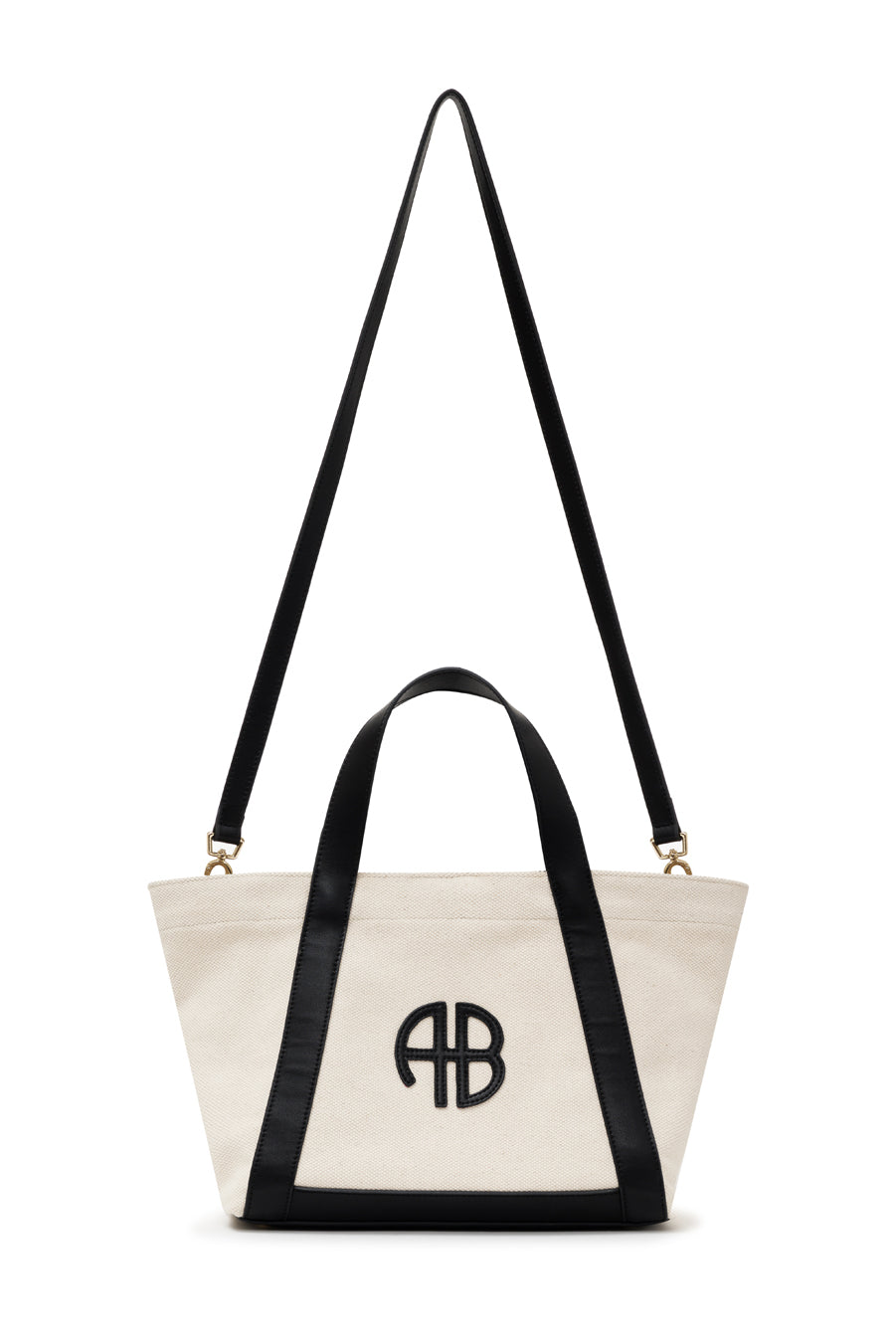 Anine Bing - Small Cara Tote Natural Canvas with Black