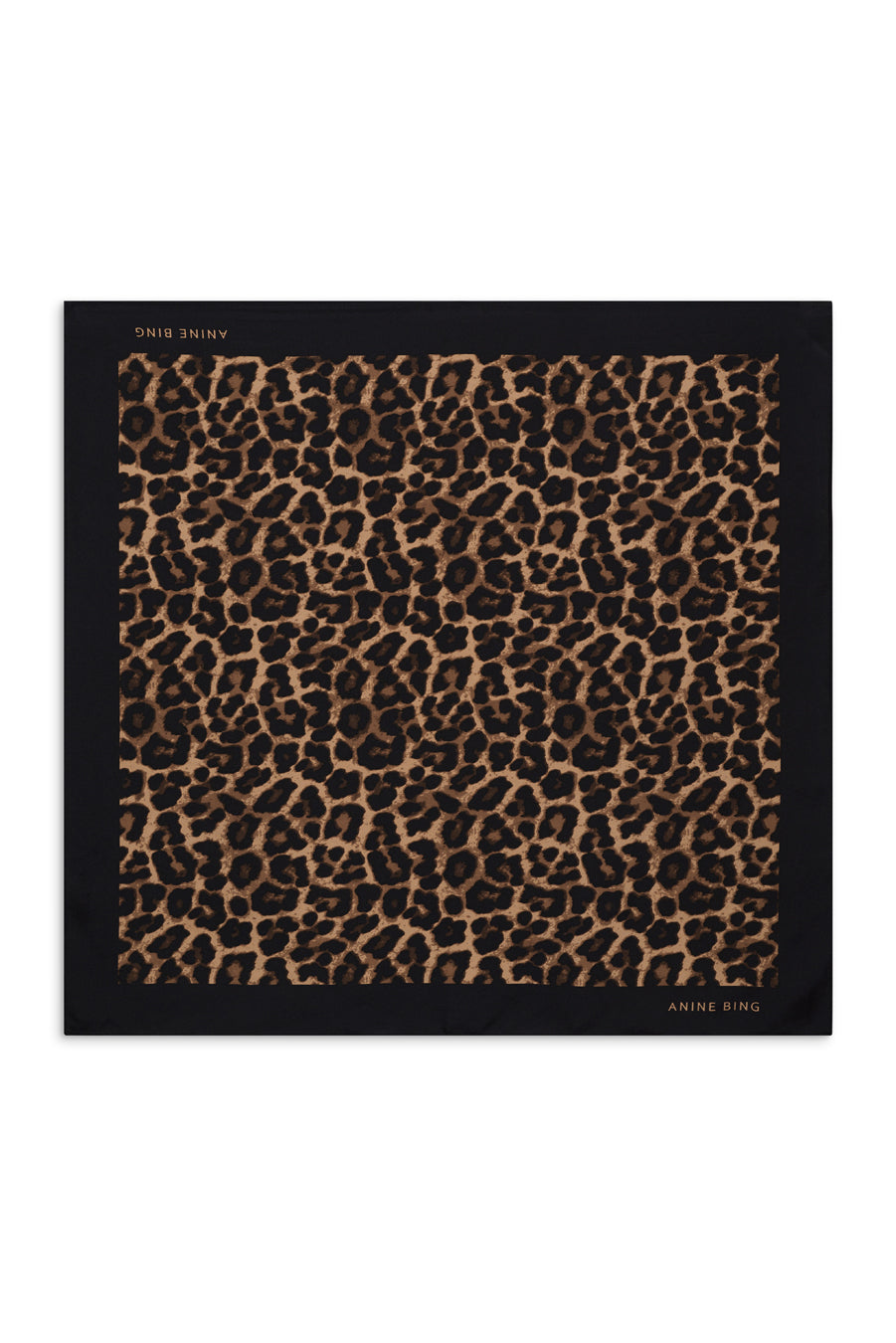 Anine Bing - York Scarf in Black and Brown Leopard